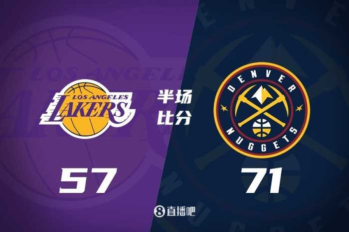 半场战报-掘金71-57领先湖人 穆雷26+7 东契奇23+6 詹姆斯7分