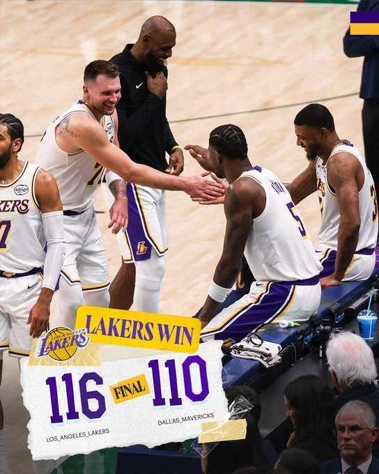 都挺开心！湖人赢球海报：东契奇、詹姆斯、艾顿和斯玛特同上封面